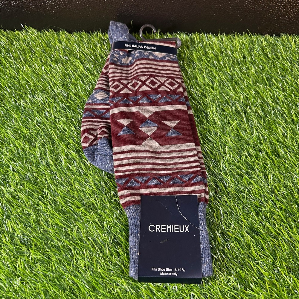 Cremieux Patterned Dress Socks Fine Italian Design Fits Mens Shoe Size 6-12.5